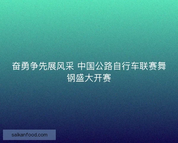 奋勇争先展风采 中国公路自行车联赛舞钢盛大开赛