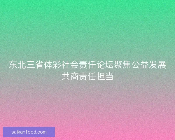 东北三省体彩社会责任论坛聚焦公益发展共商责任担当