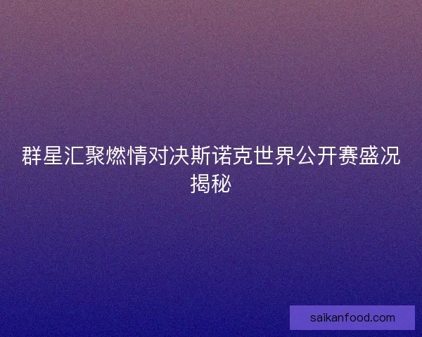 群星汇聚燃情对决斯诺克世界公开赛盛况揭秘