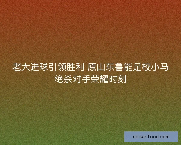 老大进球引领胜利 原山东鲁能足校小马绝杀对手荣耀时刻 老大进球引领胜利 原山东鲁能足校小马绝杀对手荣耀时刻